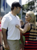 Jessica Simpsn sings the National Anthem at the AT&T National golf tournament in Bethesda, Maryland